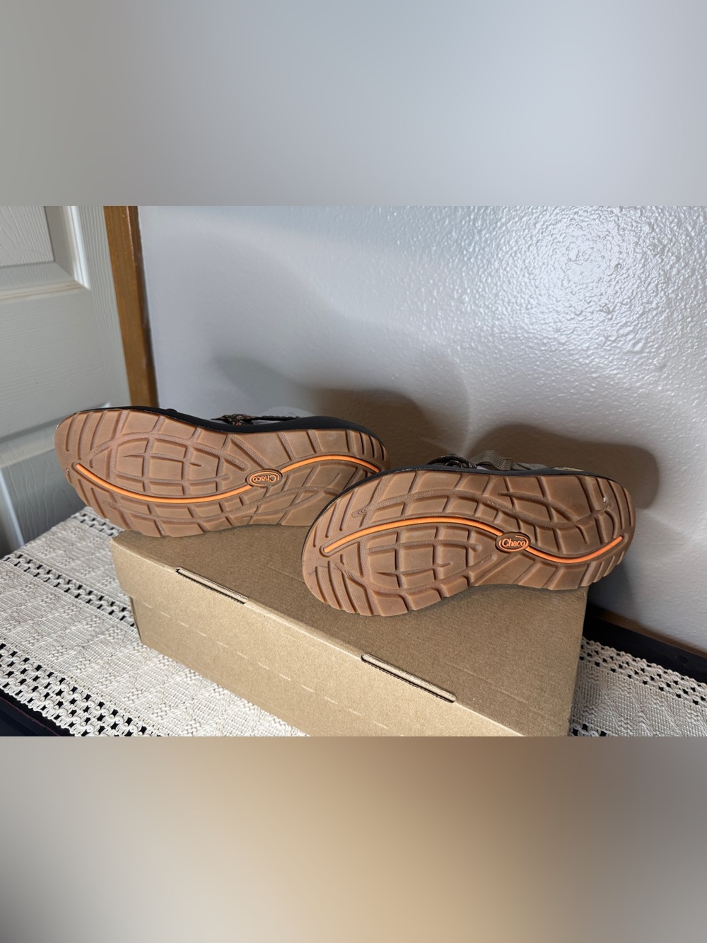 Chaco Cloud Women’s Gray and Orange Strappy Sandals - Picture 5 of 5
